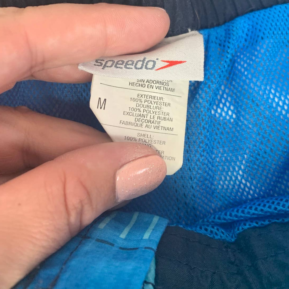 Speedo Men's Swim Trunk Blue Drawstring- M - Picture 3 of 3